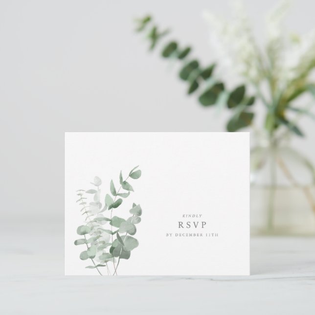 Invitation Mariage Eucalyptus RSVP (Debout devant)