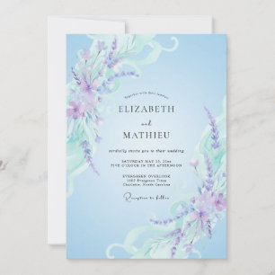Invitation Mariage Eucalyptus Sprig Améthyste Pervenche