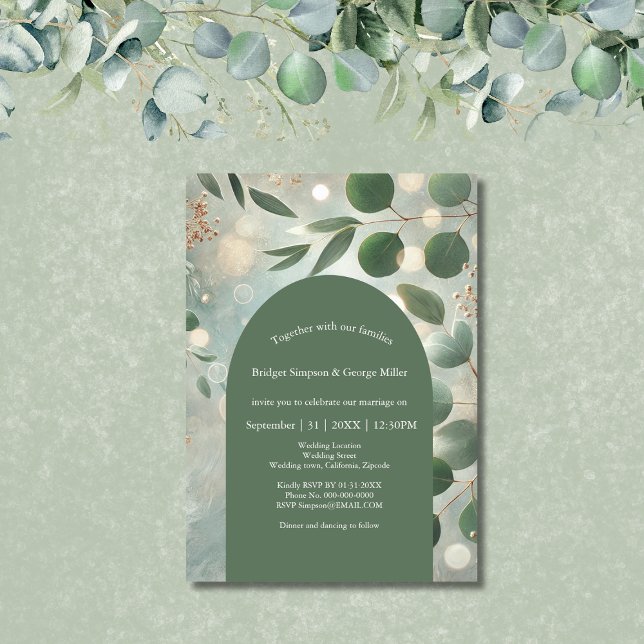 Invitation Mariage Eucalyptus Vert Sage romantique (Créateur téléchargé)