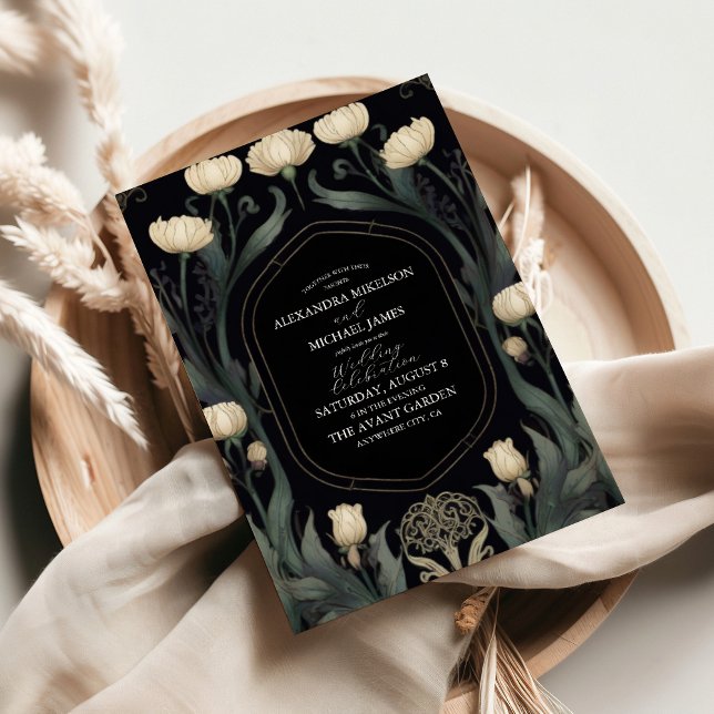 Invitation Mariage européen Floral Art Nouveau (Créateur téléchargé)