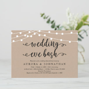 Invitation Mariage Eve Bash, Dîner Rustique De Répétition Kra