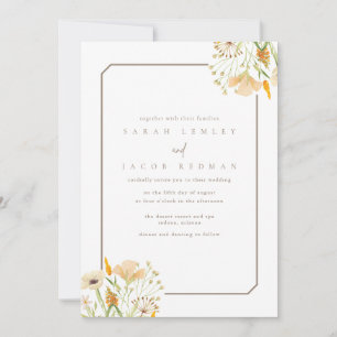 Invitation Mariage extérieur Fleur sauvage simple