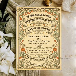 Invitation Mariage Extraordinaire de Fête Champêtre Rurale Vi