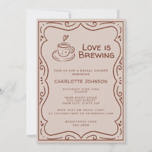 Invitation Mariage Fantaisiste Brun L'Amour Est En Train De S