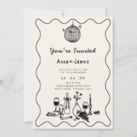 mariage fantaisiste dessiné à la main tendance fun