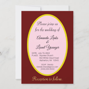 Invitation Mariage Fenêtre Mariage Marron & Rose