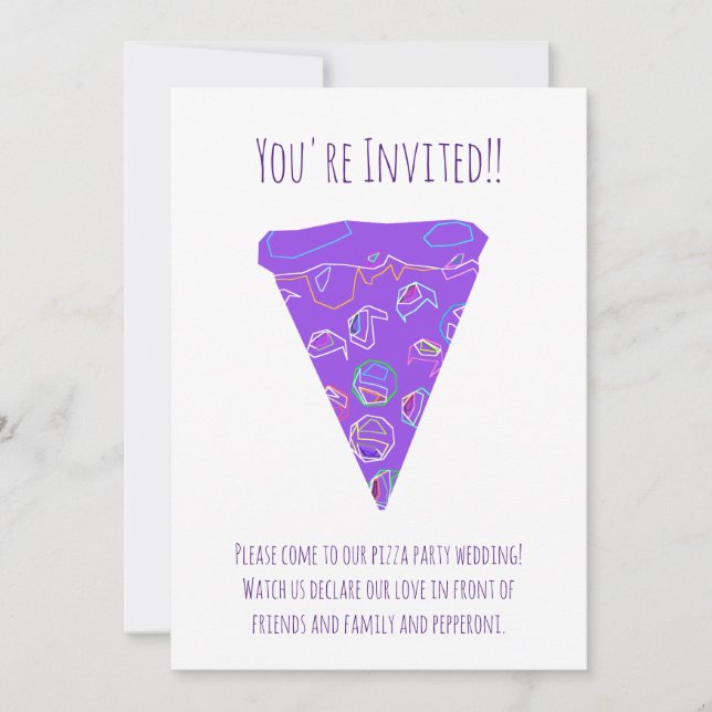 Invitation Mariage fête de la pizza (Devant)