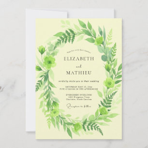 Invitation Mariage Feuillage Fougère Beurre