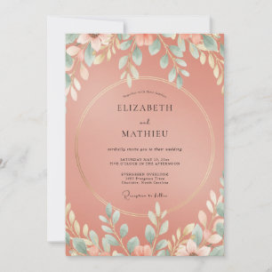 Invitation Mariage feuille cannelle