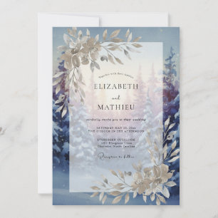 Invitation Mariage feuille d'améthyste de pervenche