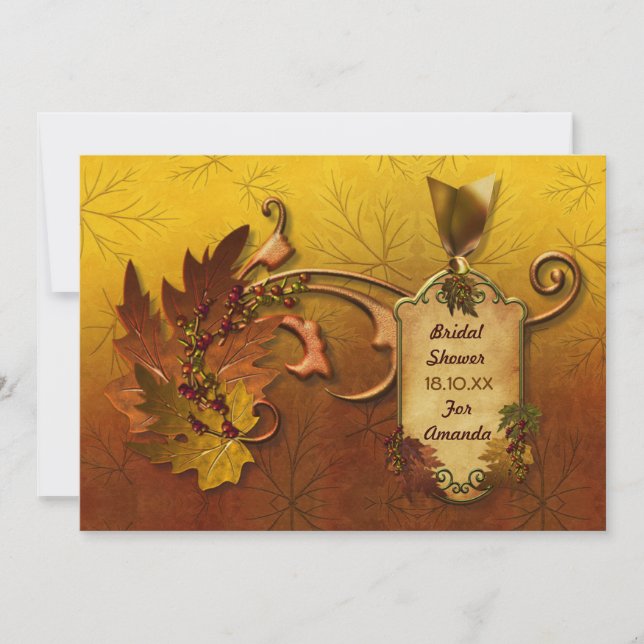 Invitation Mariage Feuille d'automne (Devant)