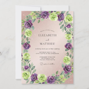 Invitation Mariage Feuille de Chartreuse Violette