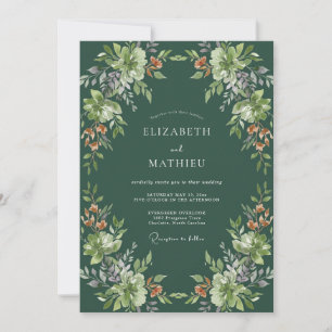 Invitation Mariage feuille de cuivre Hunter