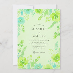 Invitation Mariage Feuille de Menthe Chartreuse