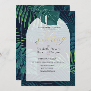 Invitation Mariage Feuille de palme exotique