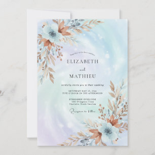 Invitation Mariage Feuille de Pervenche Cuivre