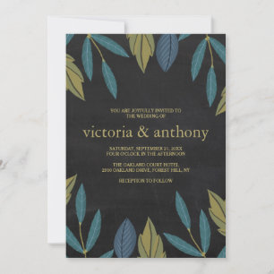 Invitation Mariage feuille de tableau noir