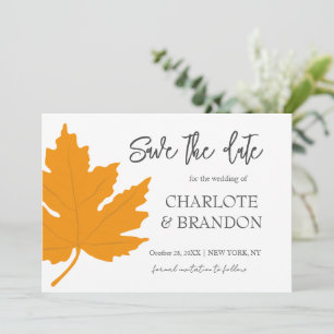 Invitation Mariage Feuille d'Érable Jaune Automnal À ne pas m