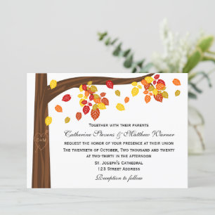 Invitation Mariage Feuille en chute d'automne