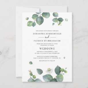 Invitation Mariage Feuille Eucalyptus Botanique