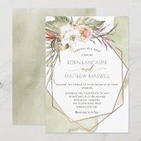 Mariage Feuille géométrique vert tropical