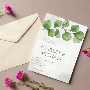 Invitation Mariage Feuille simple et écologique
