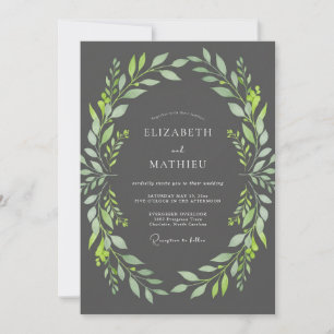 Invitation Mariage Feuilles de Lime au Charbon