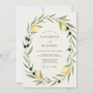 Invitation Mariage Feuillu au Citron et à l'Olive
