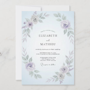 Invitation Mariage Feuillu au Pervenche Côtier