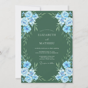 Invitation Mariage Feuillu Azure Forest
