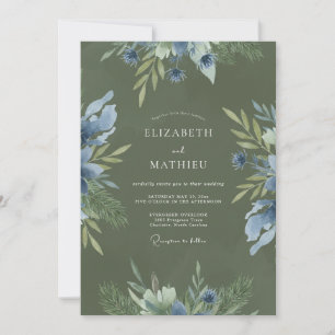Invitation Mariage Feuillu Bleuet de Cornouaille