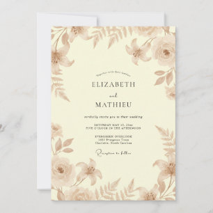 Invitation Mariage Feuillu Champagne