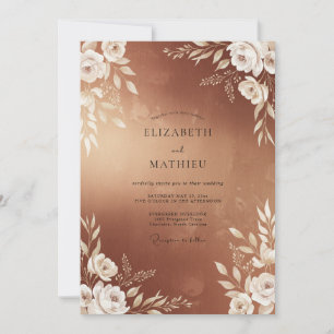 Invitation Mariage Feuillu de Cuivre