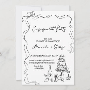 Invitation Mariage Fiançailles manuscrit chic