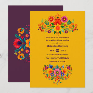 Invitation Mariage Fiesta d'Art Populaire Mexicain Marigold &