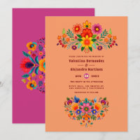 Mariage Fiesta d'Ombre et Magenta d'Art Populaire