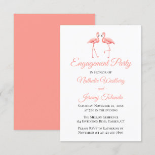 Invitation Mariage Flamant rose rose de la partie d'engagemen