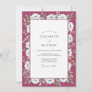 Invitation Mariage Fleur Blanche de Baie