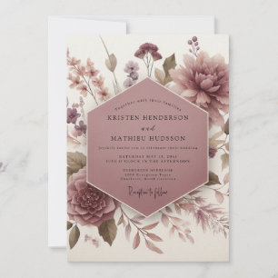 Invitation Mariage Fleur Botanique Mauve