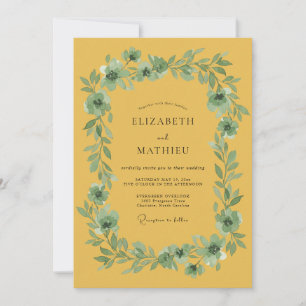 Invitation Mariage Fleur Botanique Ocre