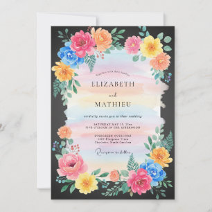 Invitation Mariage Fleur Corail Vif