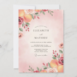 Invitation Mariage Fleur d'Abricot Écarlate