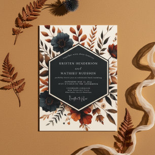 Invitation Mariage Fleur d'Automne au Théal Profond