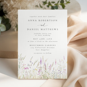 Invitation Mariage Fleur de Champ Bohème Douce