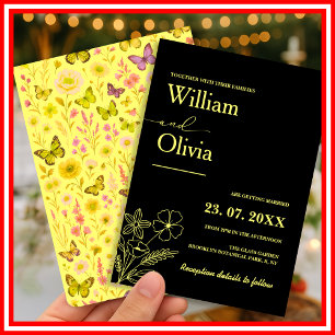 Invitation Mariage Fleur de Champ Jaune Beurre