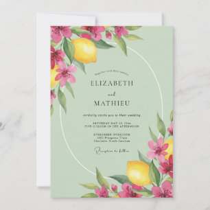 Invitation Mariage Fleur de Citron Rose