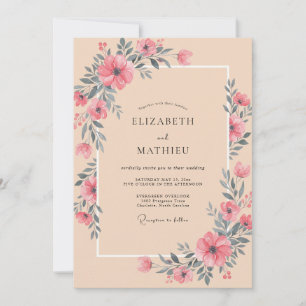 Invitation Mariage Fleur de Corail