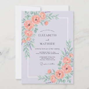 Invitation Mariage Fleur de Corail Impressionniste