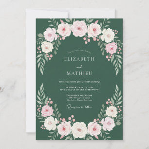 Invitation Mariage Fleur de Eucalyptus Rose Forest