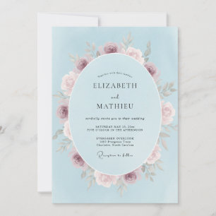 Invitation Mariage Fleur de Floraison Bleue